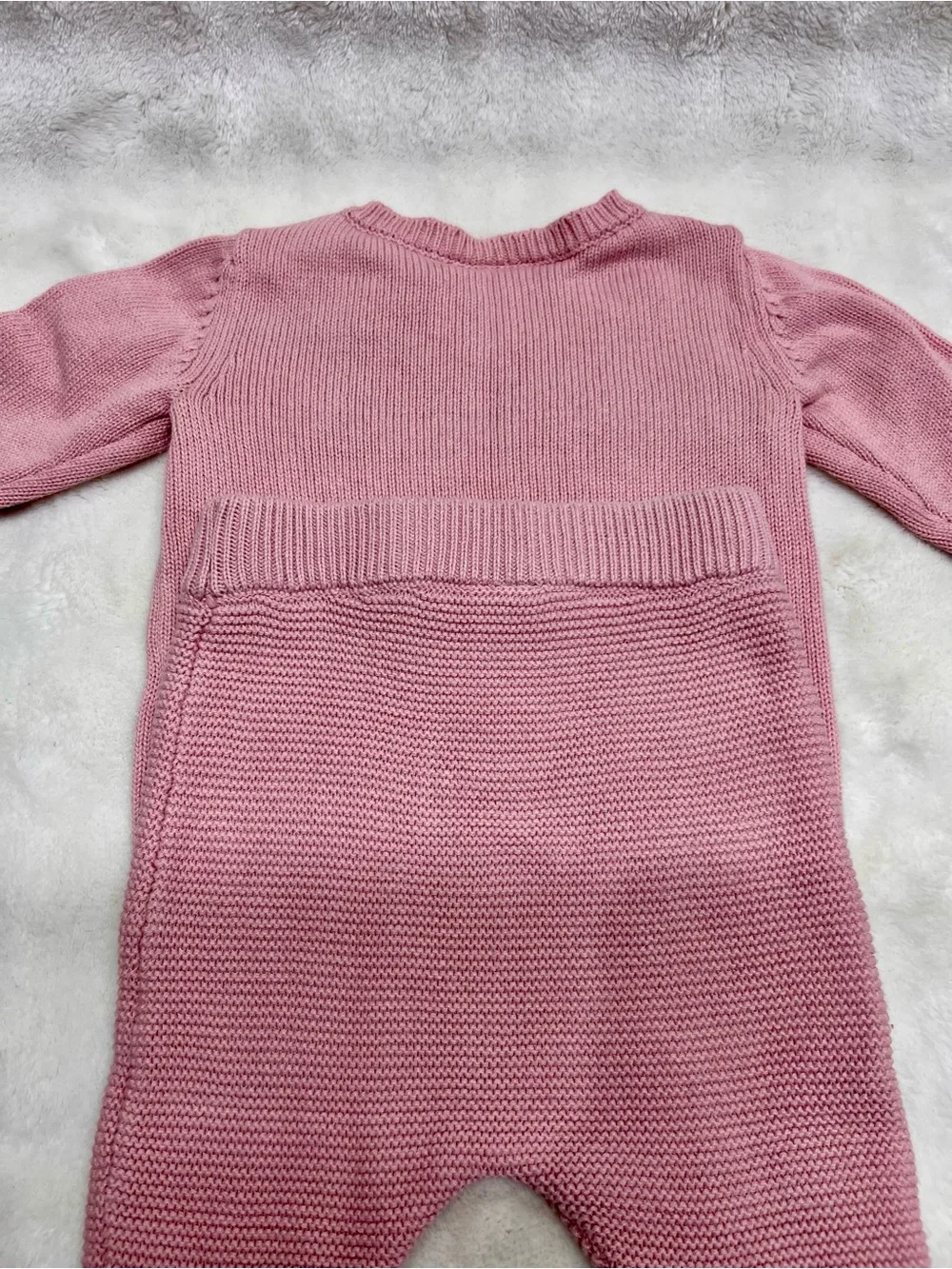 Carter’s Baby Knit Two-Piece Set in Dusty Pink with Brown Bears